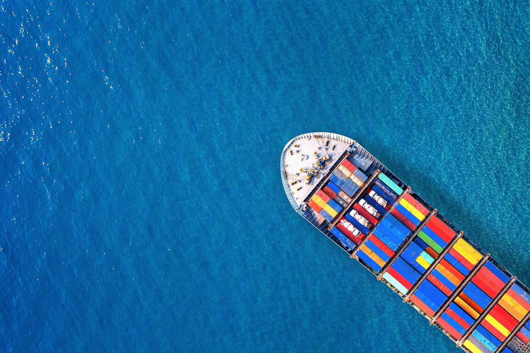 Aerial view container cargo ship sea