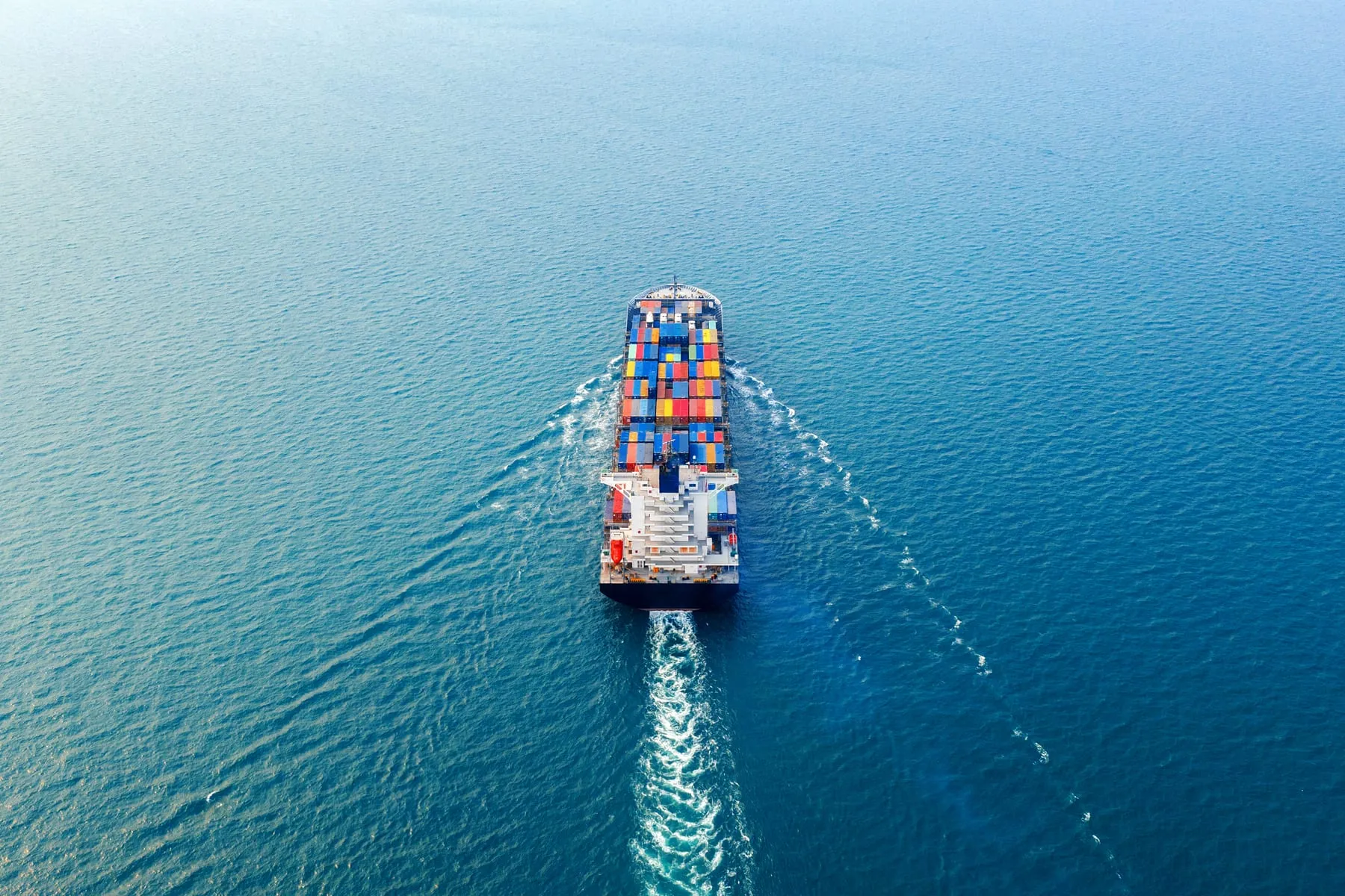 Aerial view container cargo ship sea