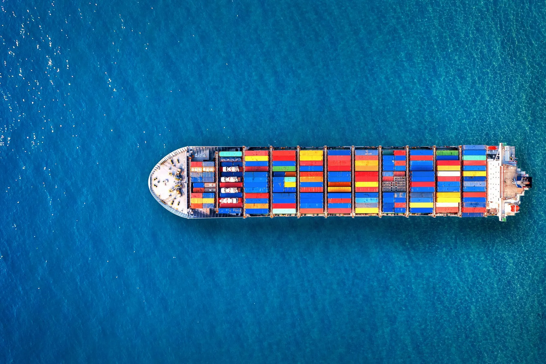 Aerial view container cargo ship sea