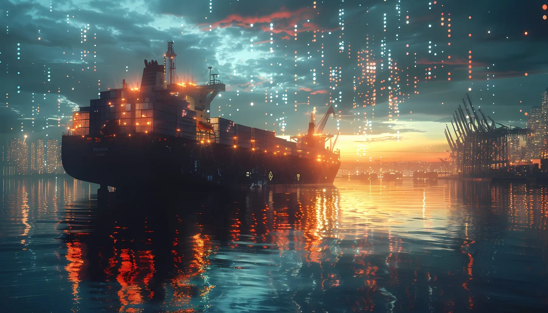 Technological futuristic holograms logistics means transport 2