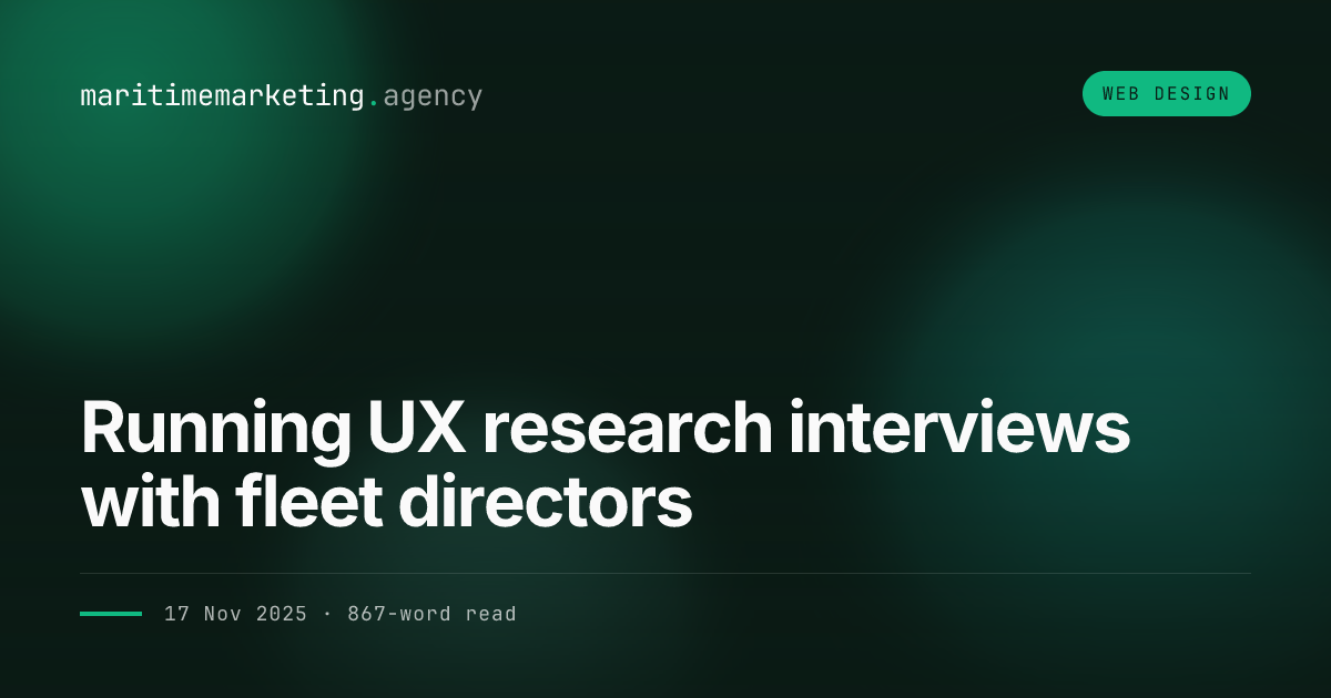 Running UX research interviews with fleet directors